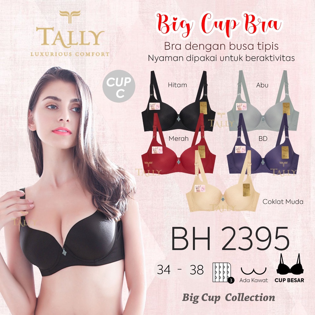 Bh Bra Tally 2395 (Cup C) Licin | Bra Busa Tipis Pakai Kawat |fck