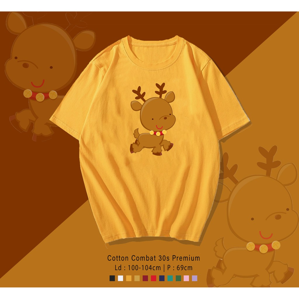 RUSA CUTE  / TERMURAH BAJU KAOS KATUN WANITA/ PRIA UNISEX LENGAN PENDEK / TUMBLR TEE /  OVERSIZE