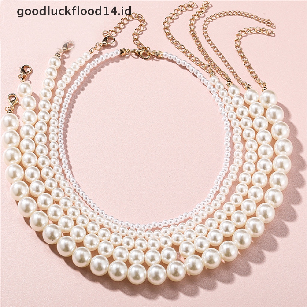[OOID] Trendy Wedding Big Pearl Necklace For Women Fashion Imitation Pearl Necklace ID