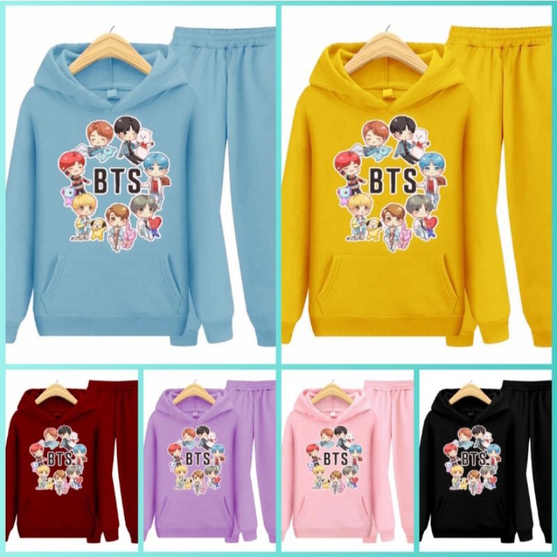 stelan anak perempuan/Hoodie anak/stelan BTS anak/sweater anak terbaru/baju anak