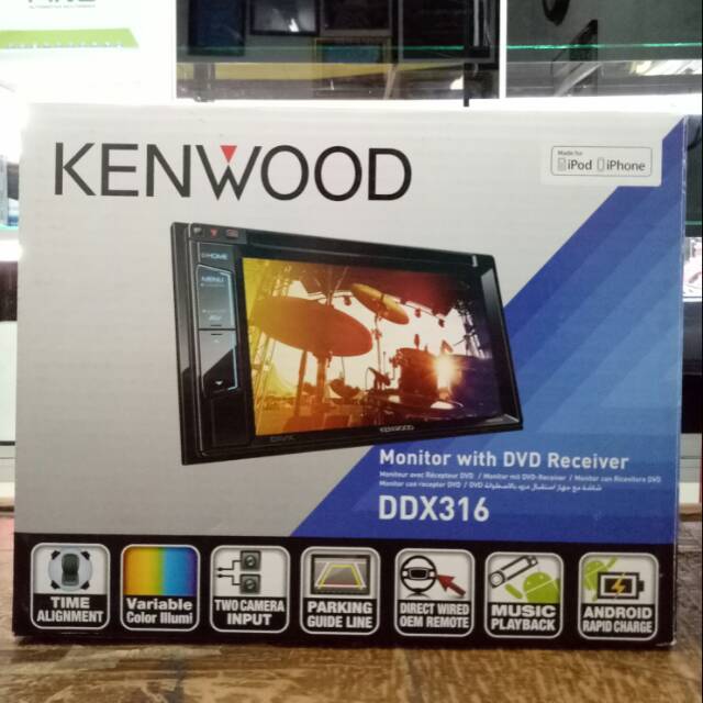 Doubledin kenwood ddx316 - tape mobil kenwood ddx316 - head unit kenwood ddx 316 - kenwood ddx316
