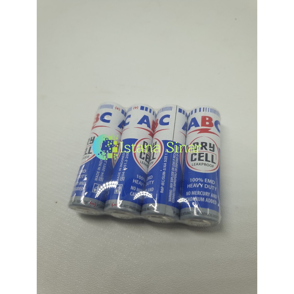 Batu Baterai ABC Biru AA  Batere / Batre ABC AA Kecil (isi 4 pcs)