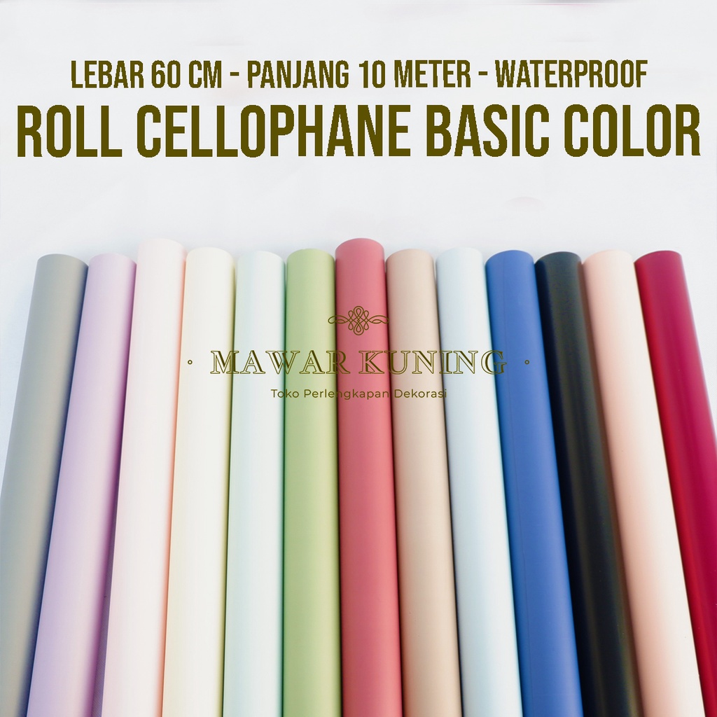 

[ 60 CM - 10 Meter ] Roll Cellophane Basic Color - BVWF