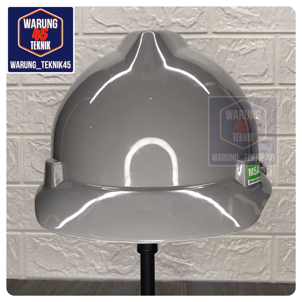 HELM PROYEK SAFETY V GUARD MERK MSA SNI LOKAL SUSPENSI STANDARD - ABU - ABU