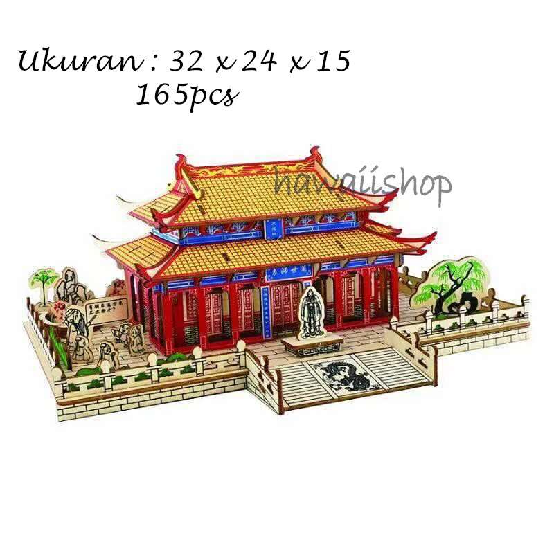 Hawaii Shop Puzzle 3D DIY CONFUCIUS INSTITUTIAL mainan puzzle edukasi anak (kado &amp; pajangan)