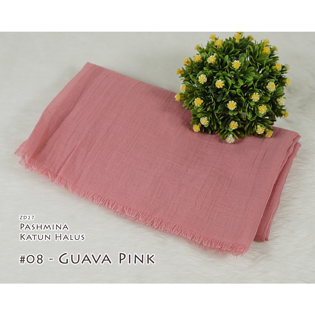 Pashmina Polos Katun Halus - CINDY by Luulu Scarf-#08 - Guava Pink