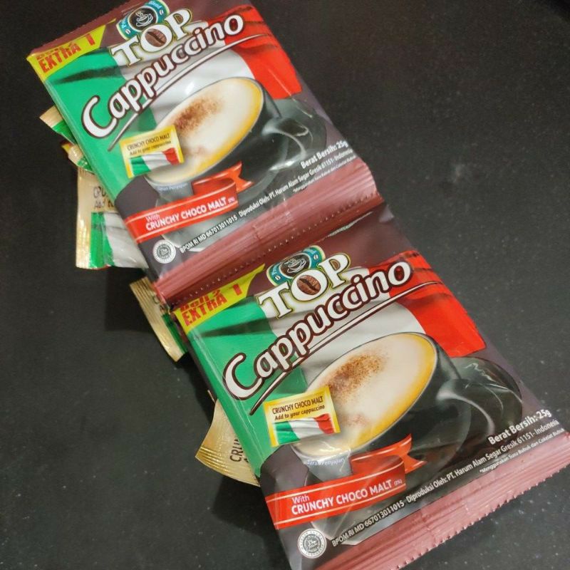 

TOP CAPPUCINO COFFEE 1 renceng isi 15 sachet @25gr