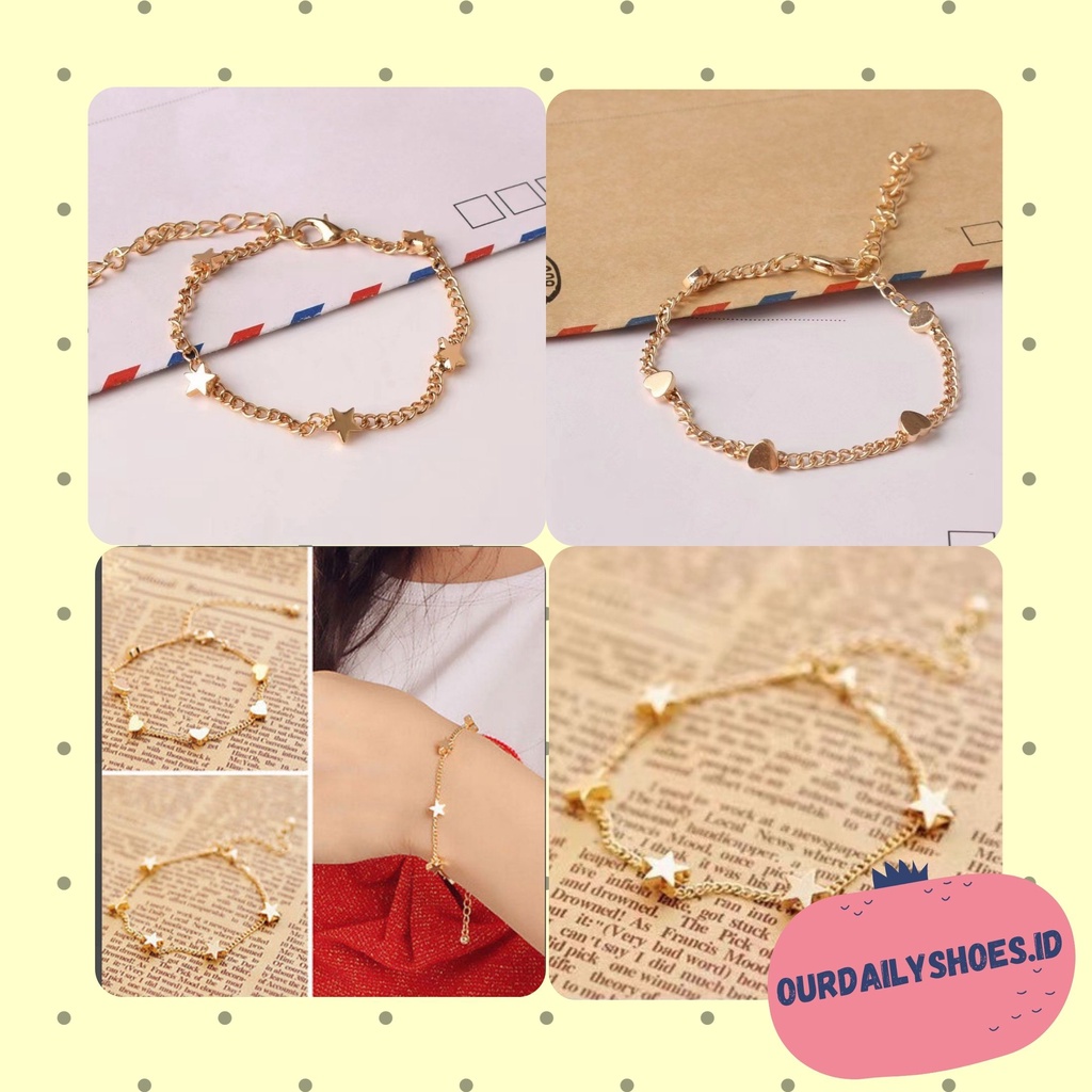 ★ODS★FA80  Gelang Rantai Love kekinian Fashion Korea wanita Aksesoris Fashion Murah