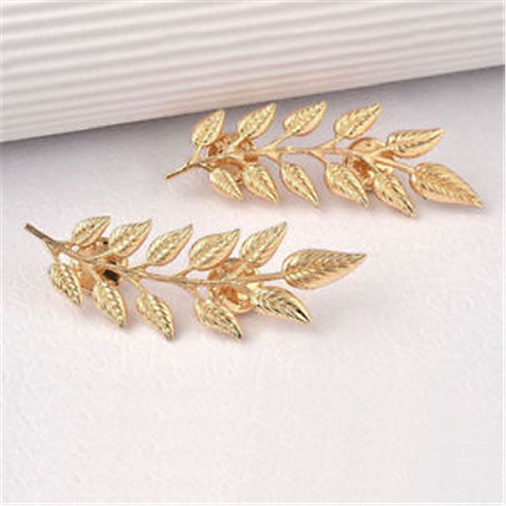 MXBEAUTY Creative Brooch Retro Shirt Classic Collar Pin Fashion Golden Silver Exquisite Buckle Leaves/Multicolor