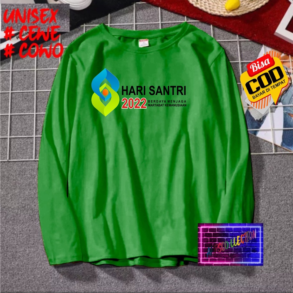 COD/ KAOS DTF HARI SANTRI NASIONAL /KAOS TULISAN/KAOS SANTRI KEKINIAN/KAOS DAKWAH/KAOS ISLAM/SANTRIWATI/KAOS HITS 2022/KAOS BERGAMBAR KAOS EKSPRESI KAOS PRIA TSHIRT WANITA Santai Crew Neck V-Neck Slim-fitting Polos Setrip Hitam Putih Crew Neck