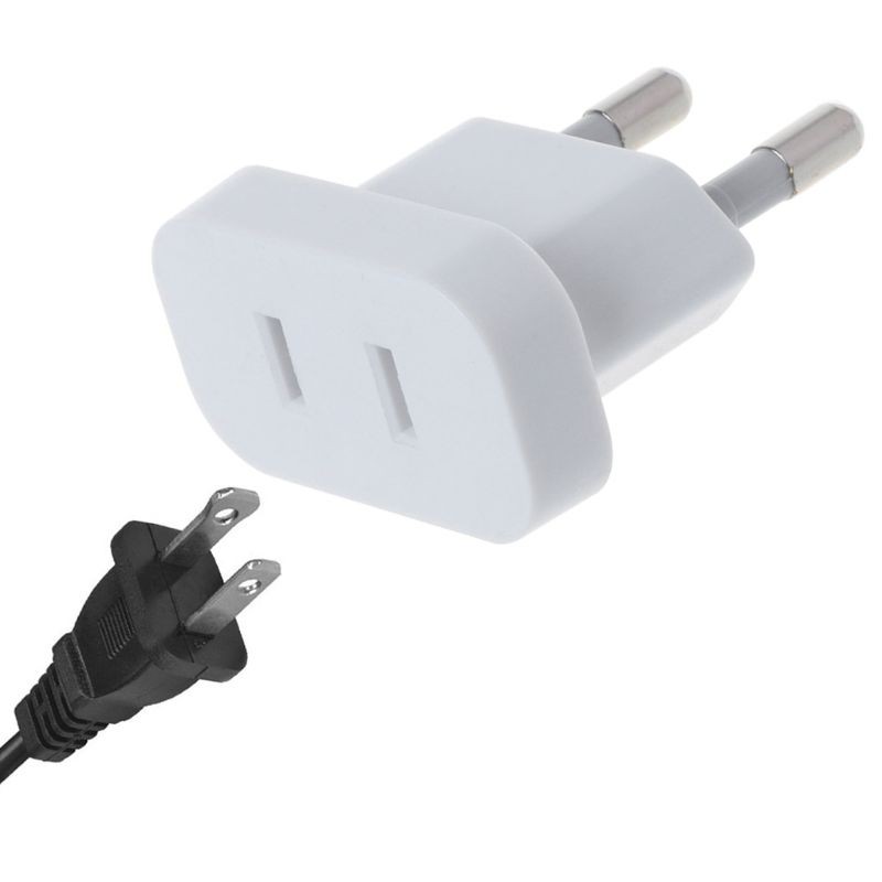 Vivi Adapter Konverter Power Socket Plug Us Jack Ke Eu 4mm Untuk Travel