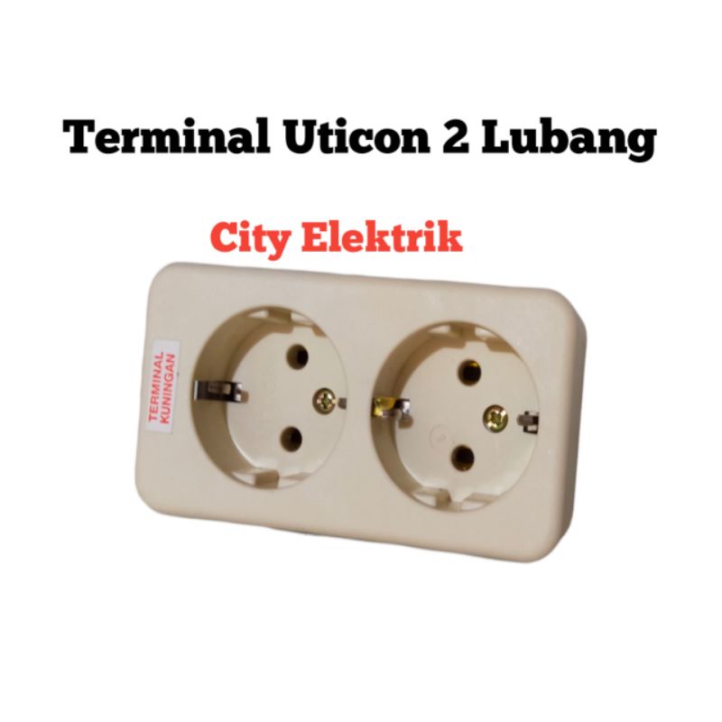 Stop Kontak UTICON 1 - 6 Lubang / Terminal Kuningan Uticon SNI