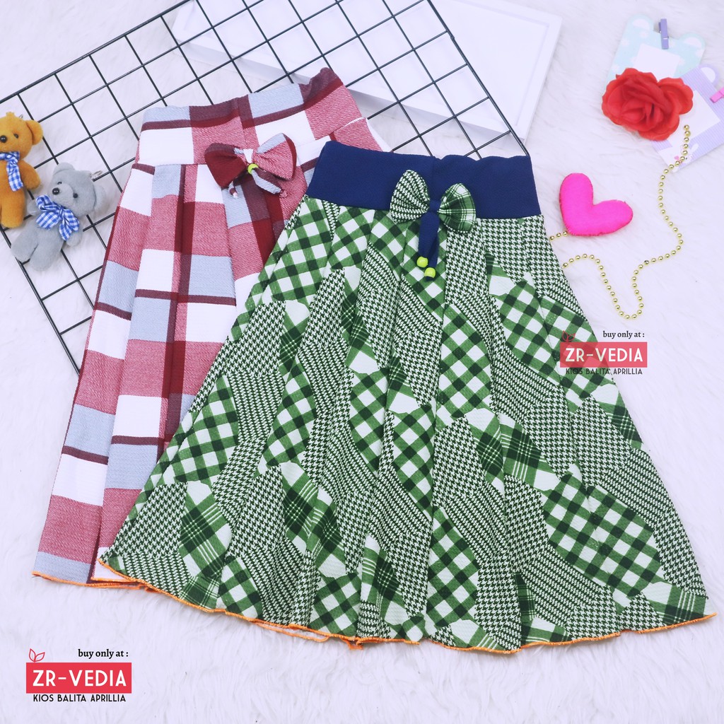 MOTIF Rok Pita Bianca uk. 8-10 Tahun / Rok Motif Anak Perempuan Cewek Murah Skirt Bawahan Pendek