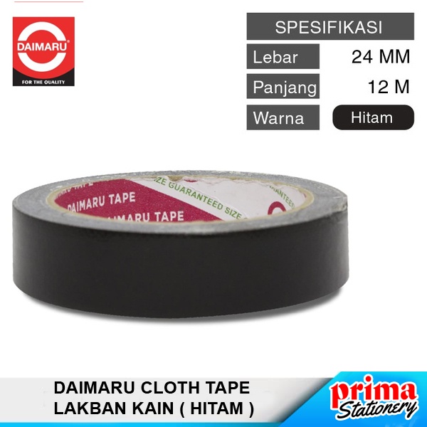 

Daimaru Cloth Tape Lakban Kain Warna Hitam 24 mm x 12 meter