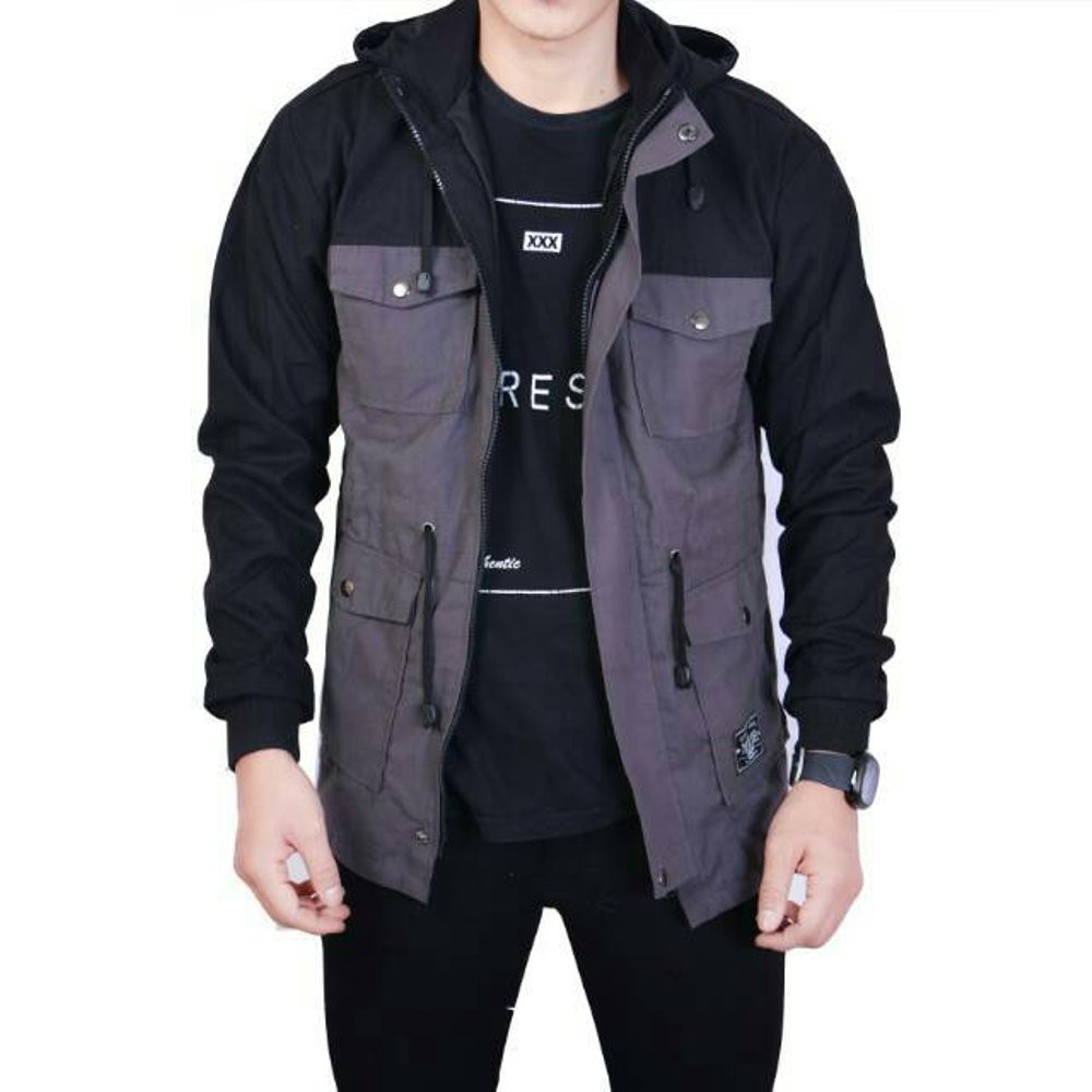 POPULER ! Original GHUBITCH Jaket Parka Pria Reglan Combi 2D - Jaket Pria Parka Saku 5 - Jaket Motor