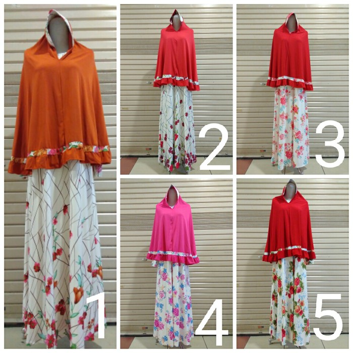 Gamis Syari Jersey Jumbo Wanita Jilbab Ika Fashion Tanah Abang Murah