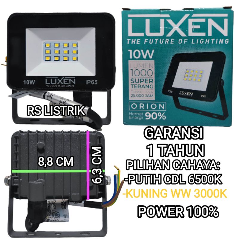 LUXEN ORION LAMPU SOROT LED FLOOD LIGHT 10W GARANSI 1 TAHUN