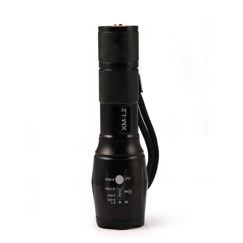 RDY Flashlight Cree XML2 Baterai 18650 Charger E17 Hitam 112