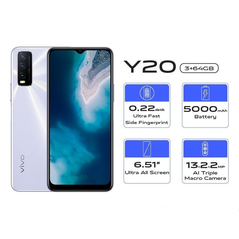 Handphone Vivo Y20 3/64GB Garansi Resmi