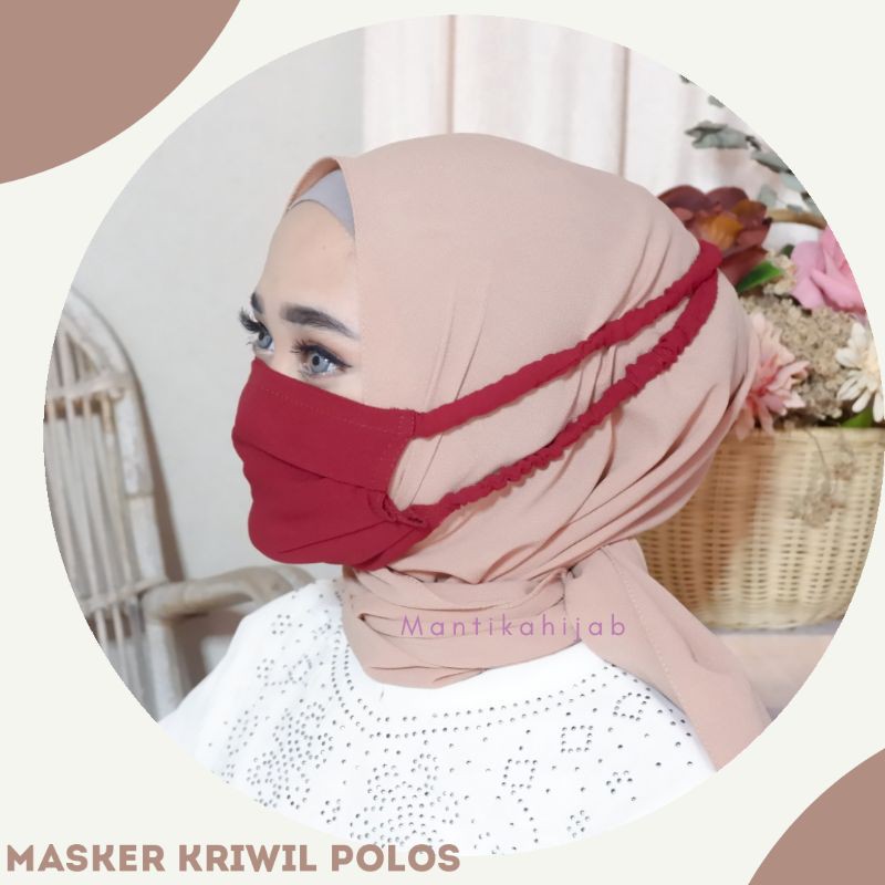 GROSIR 6000 MASKER KRIWIL POLOS DUA LAPIS MASKER HIJAB MASKER KESEHATAN MASKER MEDIS MASKER BAHAN