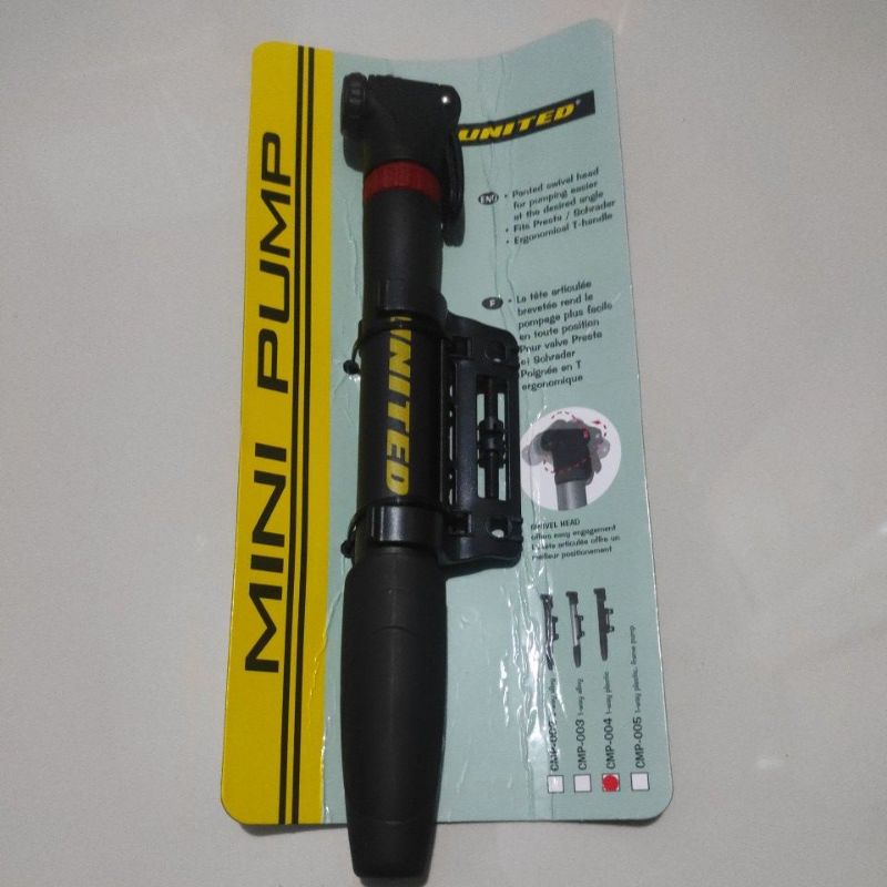 pompa portabel merk untied pemakaian universal sudah dapat dudukan frame sepeda mtb, seli, minion, r