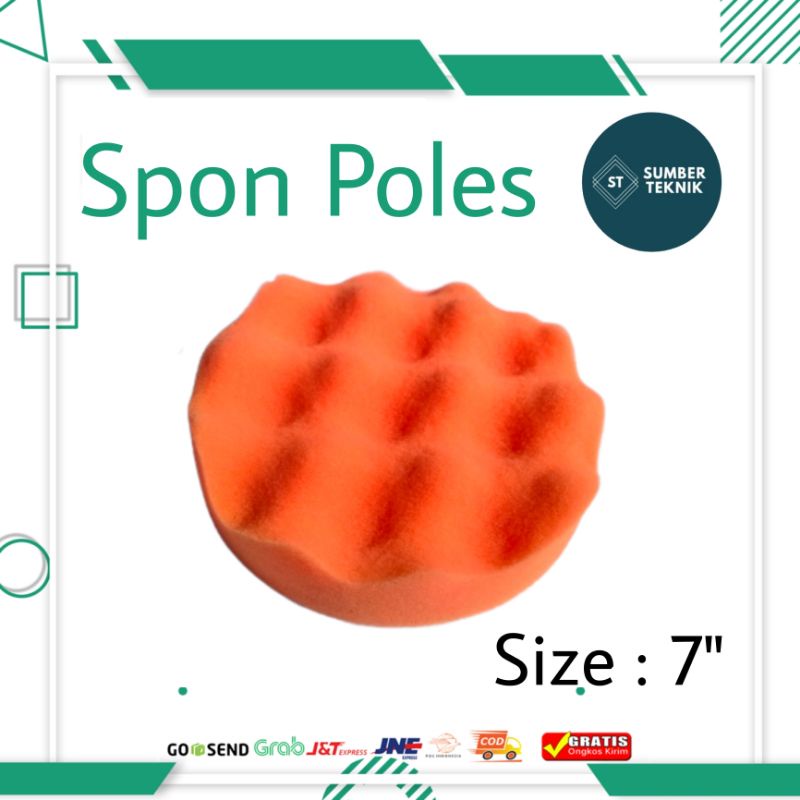 Busa Alat Poles Body Motor Mobil 7 Inch 175 mm Wax Polish Spon Oren