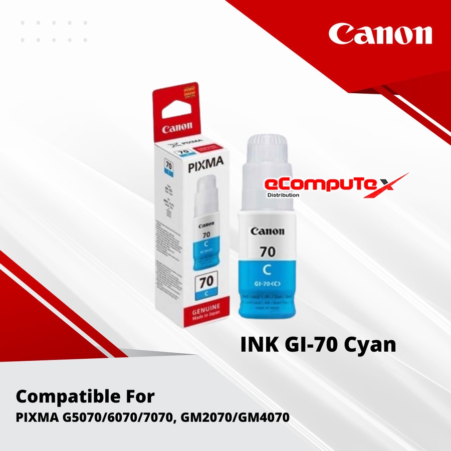 TINTA CANON GI-70 BLUE MAGENTA YELLOW / TINTA CANON GI70 BIRU MERAH KUNING ORIGINAL - RESMI