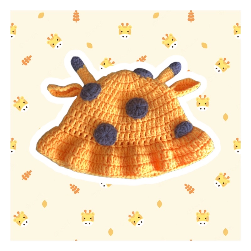 GIRAFFE BUCKET HAT RAJUT BAYI ANAK DEWASA CUSTOM BUCKET HAT LUCU
