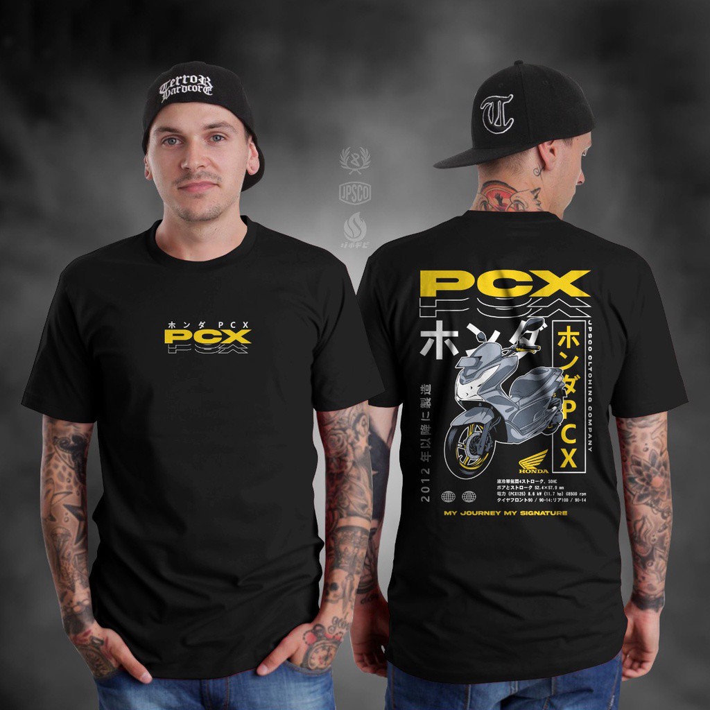 Baju Atasan Kaos Distro Motor Pria Lengan Panjang Terbaru Keren 2022 Honda PCX