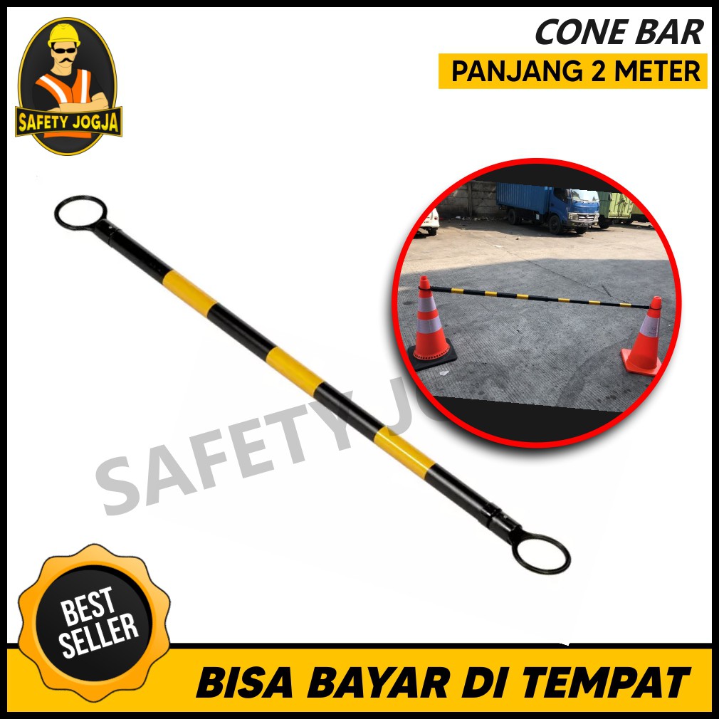 RETRACTABLE CONE BAR / STICK PENGHUBUNG TRAFFIC CONE PENGHALANG - HITAM KUNING