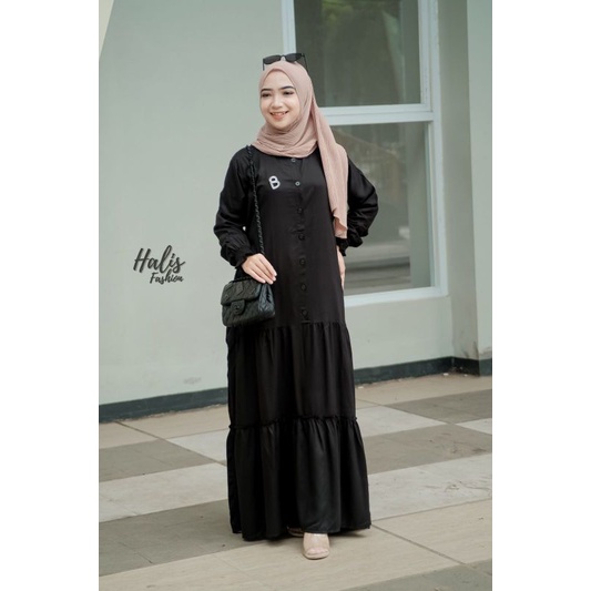 GAMIS WARNA HITAM BLACK SERIES KATUN TWILL ORI HATICE