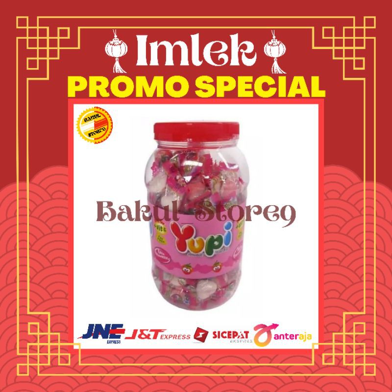 Yupi Strawberry Kiss Jar 300gr Toples