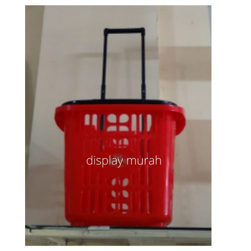 Keranjang Dorong Plastik Trolly Supermarket-BH