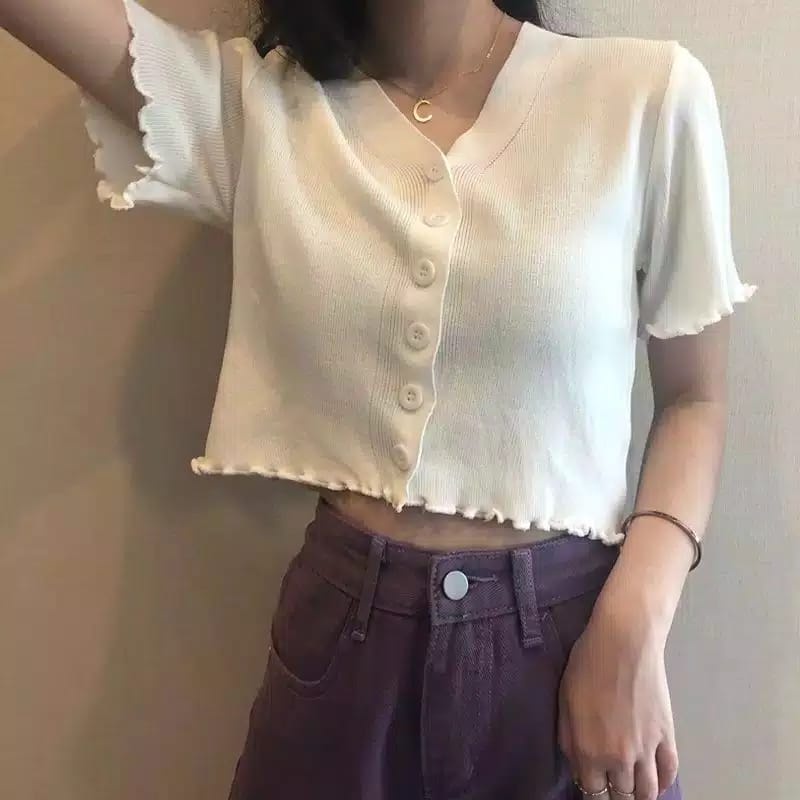 BEFAST - ZEC Blus KALICA / Bella Knit RIB / Blouse Crop Polos Terbaru / Blus Wanita Tangan Pendek / Blouse Banyak Model / Blouse Korean