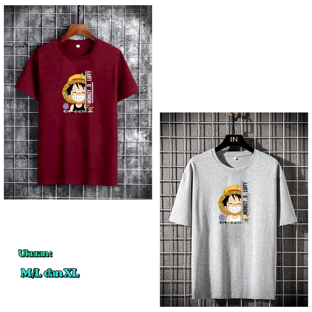 MUKZHOP - BAJU LUFFY NYENGIR ONEPIECE / atasan lengan pendek / kaos pria kece / one piece / oblong keren / kaos santai / termurah