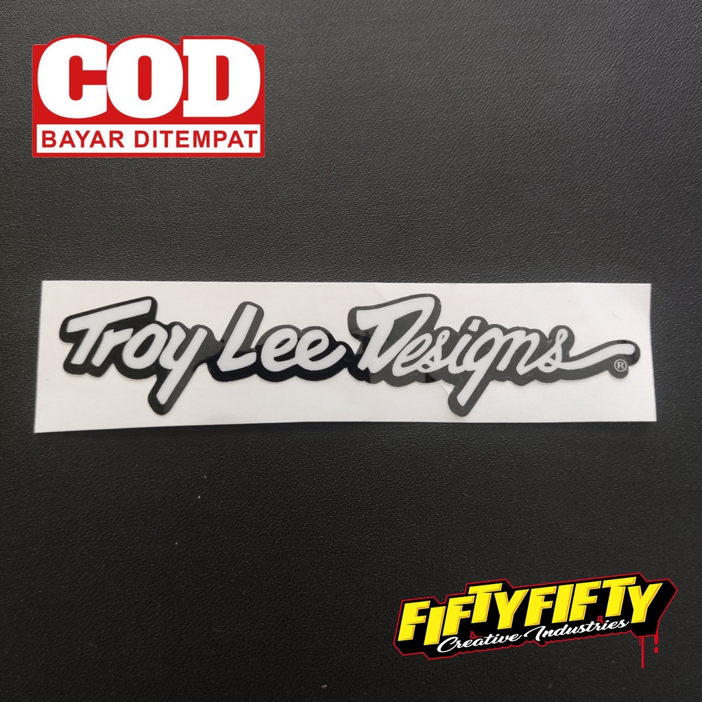 Stiker Print Cut TROY LEE DESIGNS Stiker Printing Laminasi Glossy Stiker Motor Mobil Helm Sudah Membentuk Pola Desain