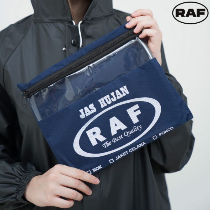 Jas Hujan Motor Murah Orijinal Raincoat By RAF Setelan Jaket Celana Pria Wanita Dewasa Anti Rembes  warna Hitam