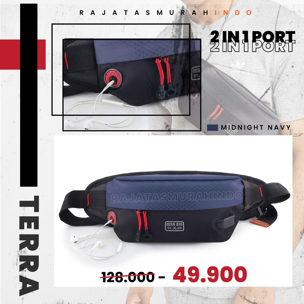 Waist Bag 2 in 1 PORT Gear Bag 13109 NEW TERRA  + FREE USB EXTENTIONS CABLE Waistbag