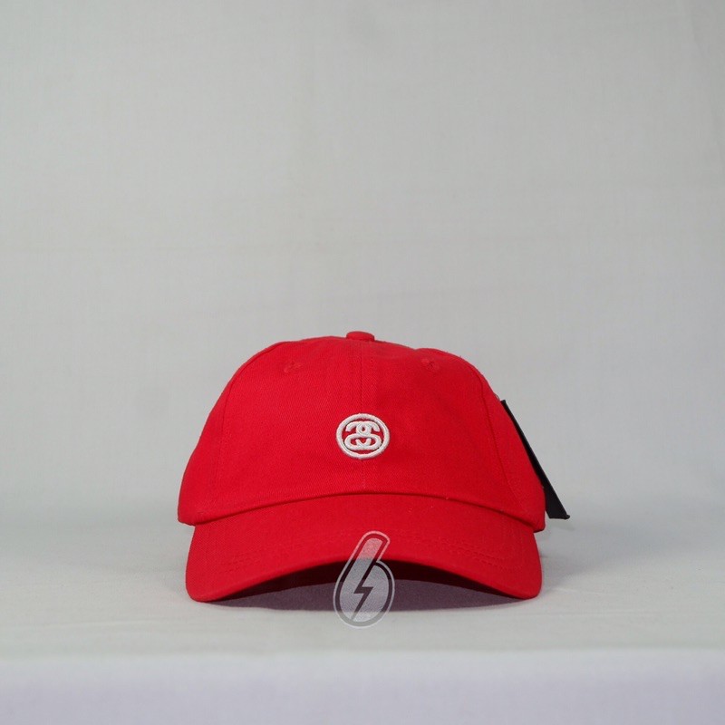 stussy cap contrast strap red topi stussy original