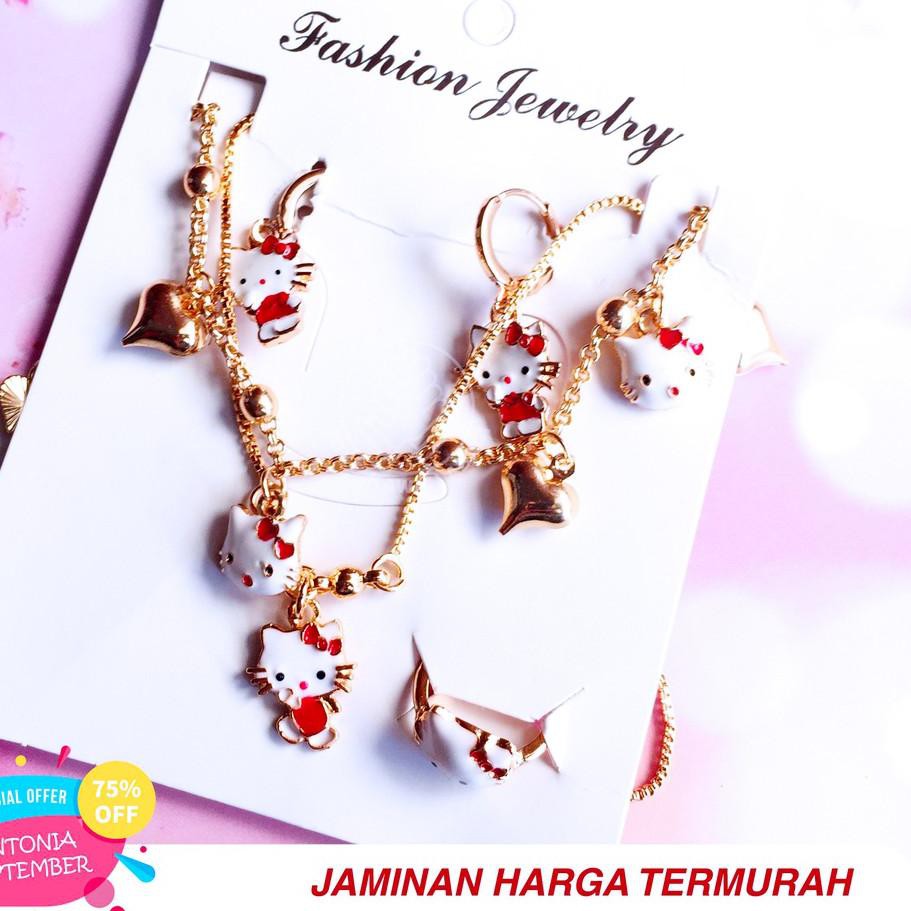 BISA COD [Star] BAYAR DI TEMPAT!!!kalung set lengkap anak set hello kitty#1 random