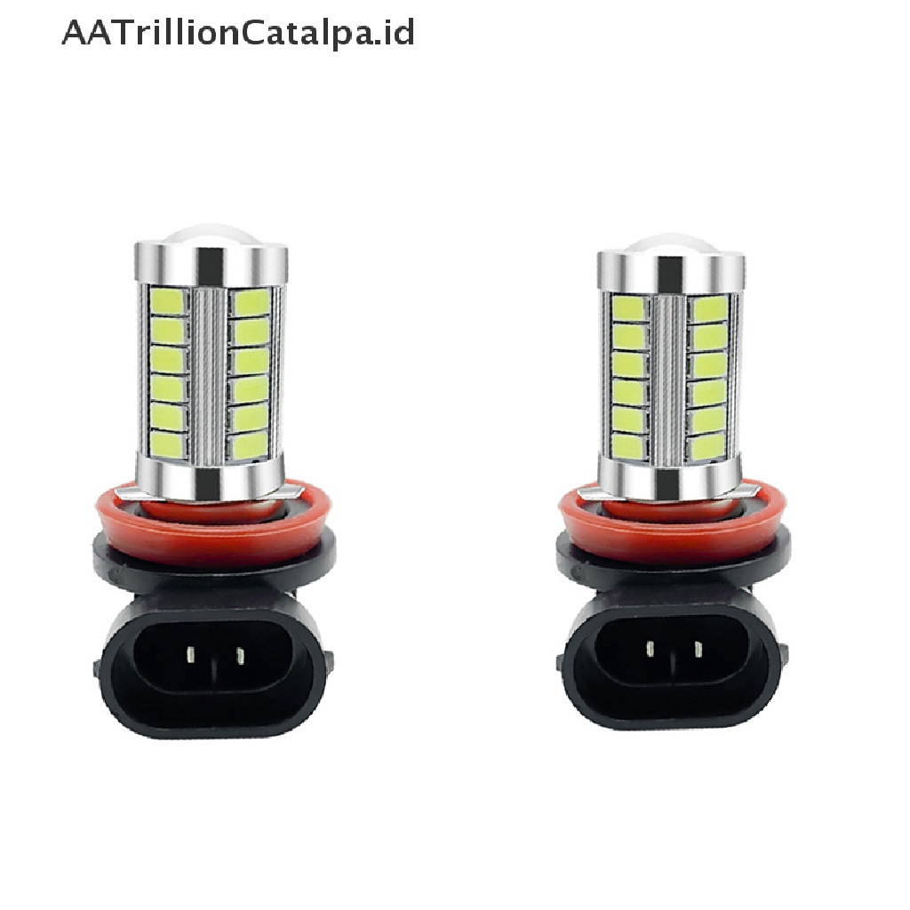 Aatrillioncatalpa 2Pcs Lampu LED H8 H11 9005 9006 5630 33SMD Untuk Drlfog Lamp Mobil