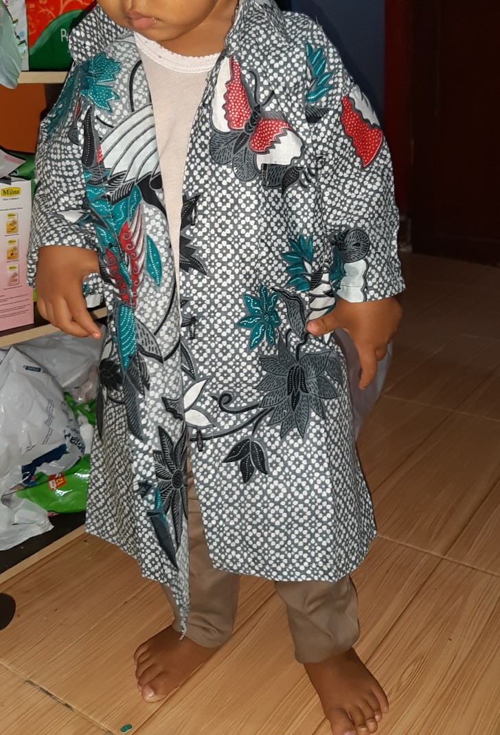 Baju Batik Couple Ayah Dan Anak Laki-laki Motif Kupu Tosca / Cod