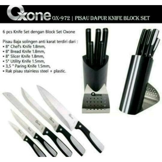 Oxone Ox-972 Pisau Dapur Set Ox 972 Knife Block Alat Potong Kitchen Tajam Bagus Murah Tempat Wadah