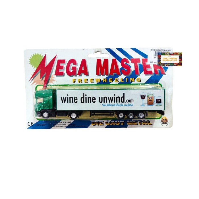 Mega Master 1/87 Advertisement Truck Wine Dine Unwind - Panjang 19 cm