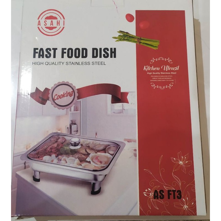 prasmanan fast food dish + tutup kaca