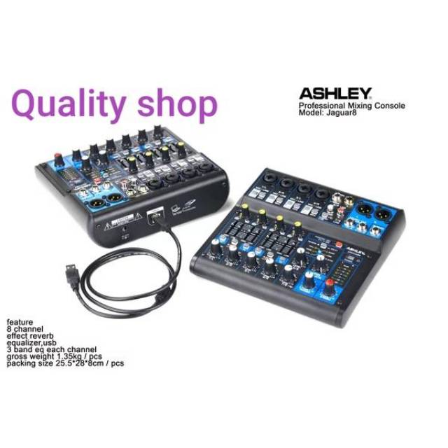 Mixer Ashley 8 Channel Jaguar8/jaguar-8 bisa koneksi komputer effect vocal reverb