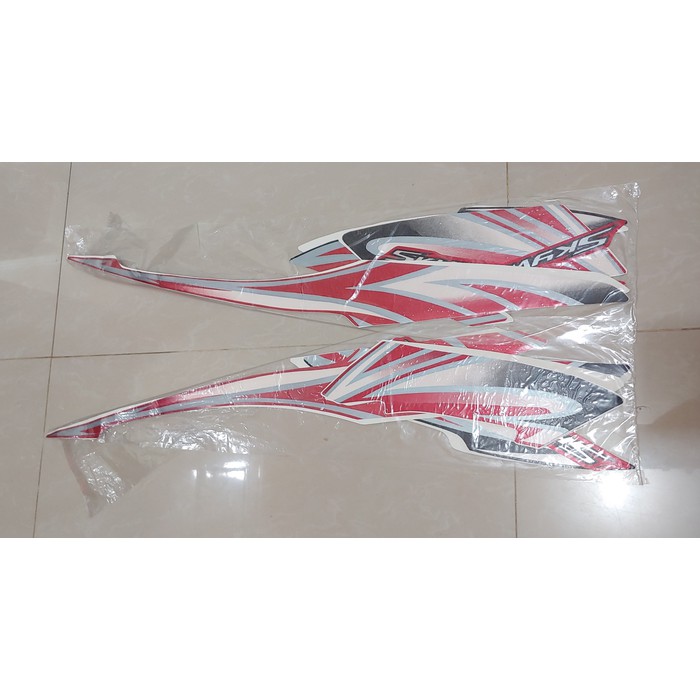 Striker Motor Bodi /  Stiker Bodi & Lis Body & Striping Skywave 2010 Merah Putih