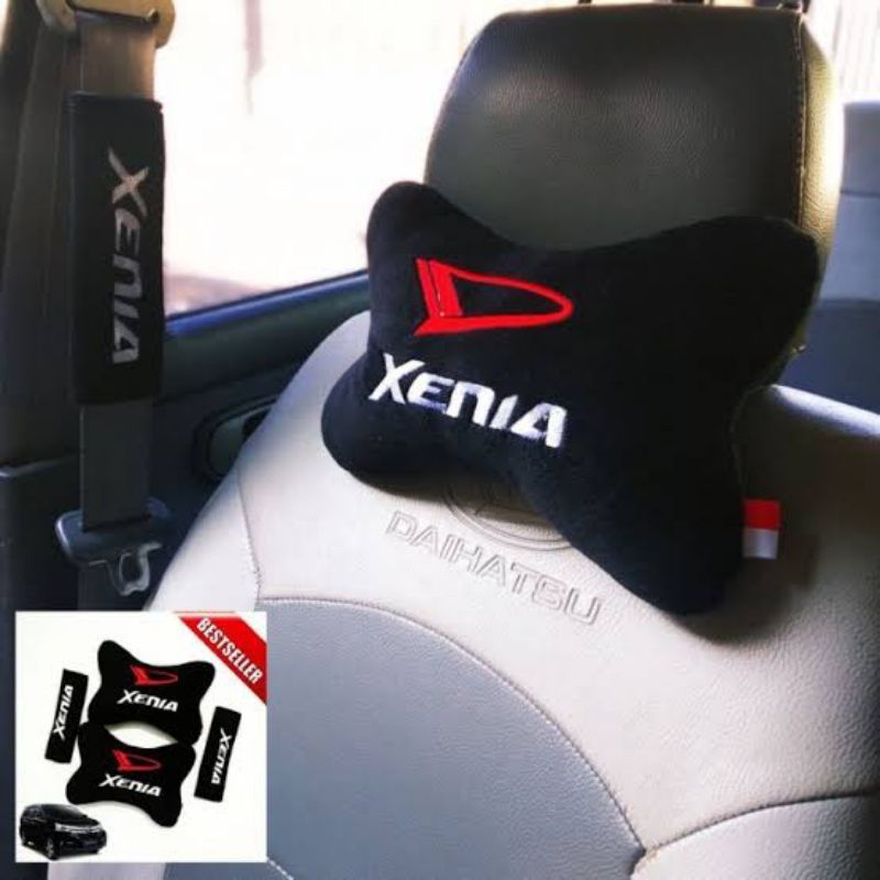 Bantal Mobil CALYA Headrest sandaran kepala leher dan seat belt Bagus Berkualitas Padat Isi