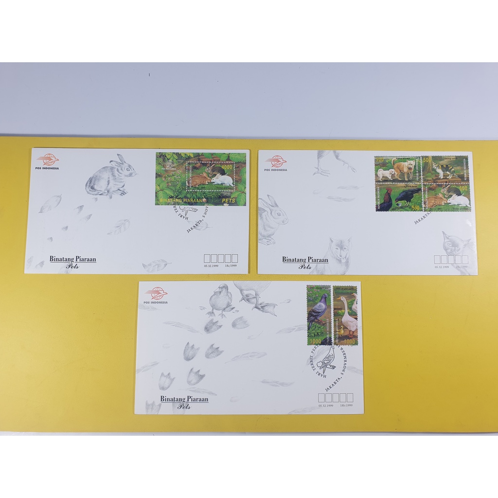 

Perangko SHP Binatang Piaraan Tahun 1999 set of 3