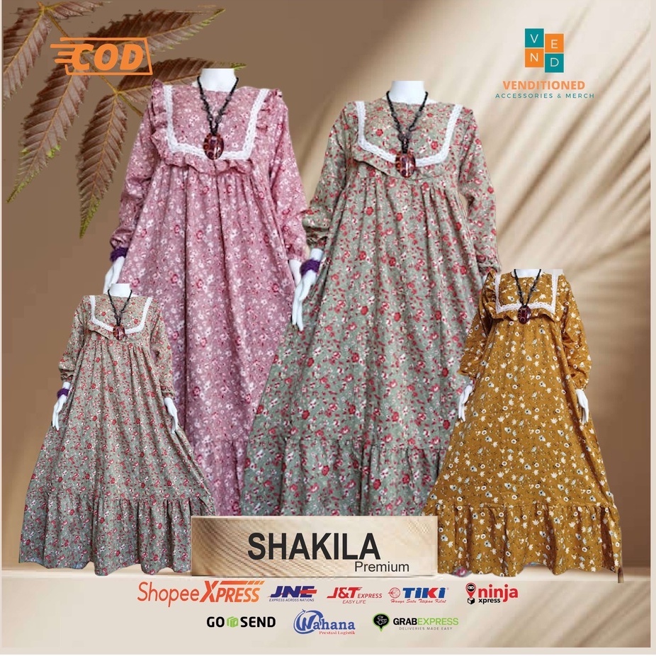 Baju muslim gamis wanita dewasa remaja premium katun casual lengan panjang terbaru kombinasi branded